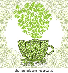 Green tea cup 