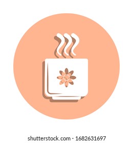Té verde en un icono de una placa. Glifo simple, vectores planos de bebidas iconos para ui y ux, sitio web o aplicación móvil