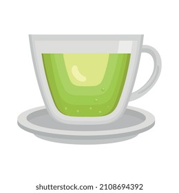 green tea cup in dish