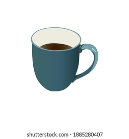 Green tea cup flat icon isolated on white background. Vector illustration.