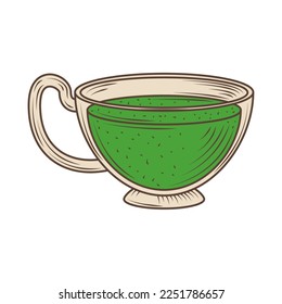 green tea cup icon isolated