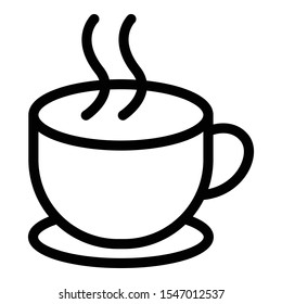 Green tea cup icon. Outline green tea cup vector icon for web design isolated on white background