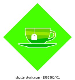 Green tea cup icon, vector illustration