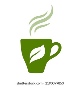 ilustración vectorial del icono del taza de té verde aislada en fondo blanco