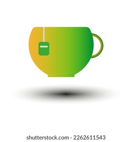 grüne Teebecher-Ikone. Vektorgrafik.