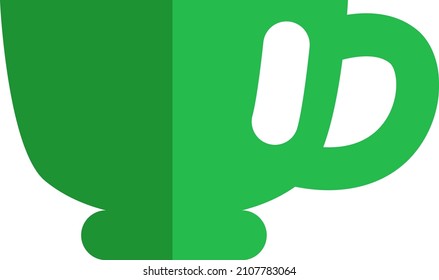 Green tea cup, illustration, vector on a white background.