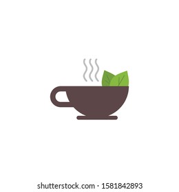 green tea cup, A cup of tea isolated on white background. Health drink green tea in a glass cup. Vector illustration, herbal tea
