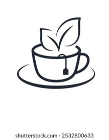 Green tea cup Line Icon Vector Illustration stock illustration