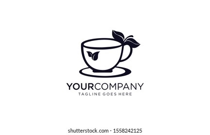 Green tea cup logo designs