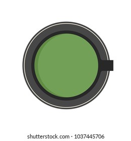 Green tea cup vector. free space for text. wallpaper. background.