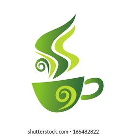 Green tea cup vector illustration