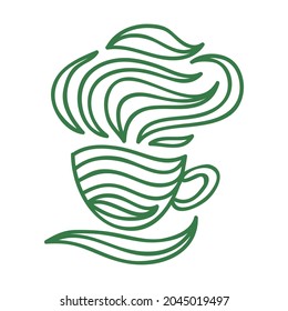 Green tea cup. Vector illustration