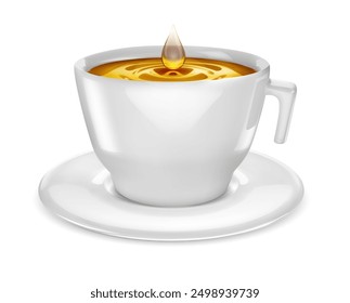 Green tea in a cup. Vector illustration