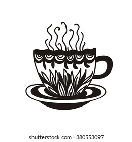 Green tea cup vector illustration