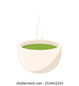 Green tea cup vector. Matcha cup. white background. symbol.