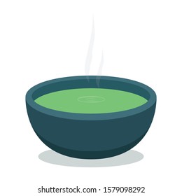 Green tea cup vector. Matcha cup. white background. symbol.