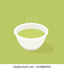 Green tea cup vector. Matcha cup. white background. symbol.