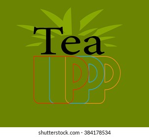 Green tea cup,Vector tea cup on green background,icon cup.