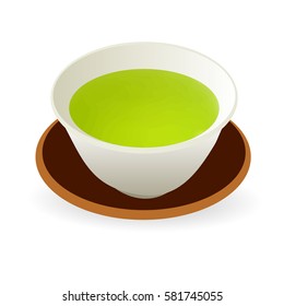 Green tea drink icon