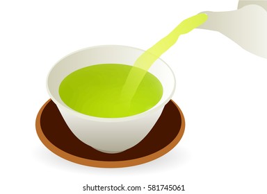 Green tea drink icon