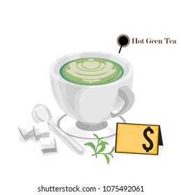 green tea graphic drawing hot drink object 