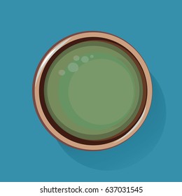 Green Tea Healthy Drink Beverage Icon Illustration Vector