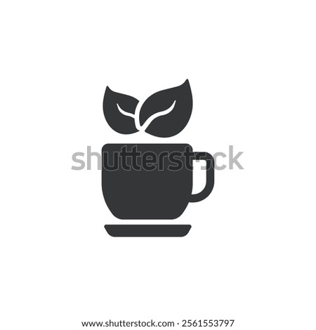Green tea, herbal drink flat glyph icon. Perfect pixel on transparent background