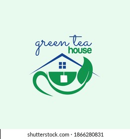 green tea house logo with an attractive and simple design