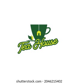 Green Tea House Logo Design Template