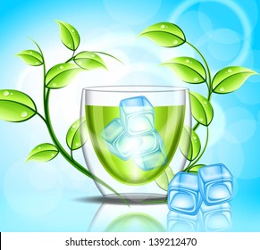Green tea ice