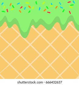 Green tea ice cream background,Vector,Illustration.
