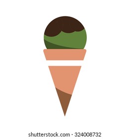 green tea ice cream cone