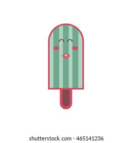 Green tea ice cream icon. Mint ice cream sign