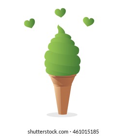 Green tea Ice cream Soft cream