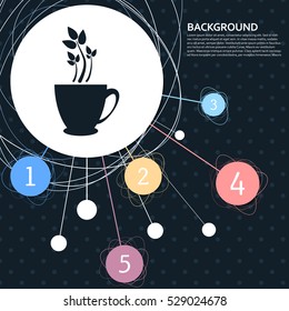 green tea icon with the background to the point and with infographic style. Vector illustration
