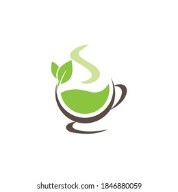 Green tea icon design template vector isolated illustration