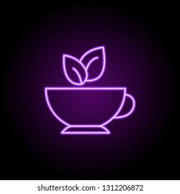 green tea icon. Elements of Food and drink in neon style icons. Simple icon for websites, web design, mobile app, info graphics
