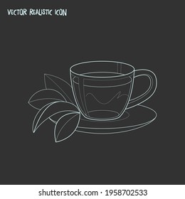 Green tea icon line element. Vector illustration of green tea icon line isolated on clean background for your web mobile app logo design.