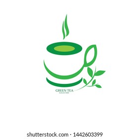 green tea icon logo design