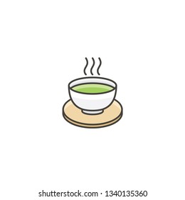 green tea icon on a white background