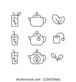 green tea Icon Set Simple Vector Design