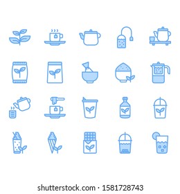 Green tea icon and symbol set