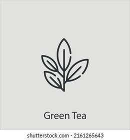 green tea icon vector icon.Editable stroke.linear style sign for use web design and mobile apps,logo.Symbol illustration.Pixel vector graphics - Vector