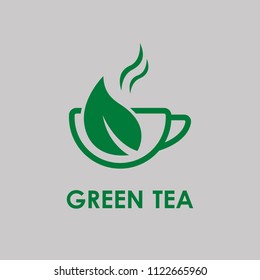 Green tea icon. Vector illustration.