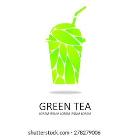 green tea icon. white background