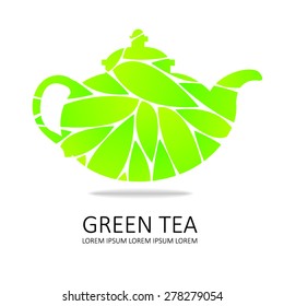 green tea icon. white background