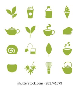 Green tea icons