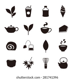 Green tea icons