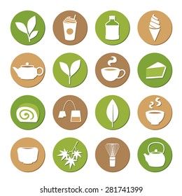 Green tea icons