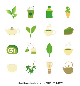 Green tea icons